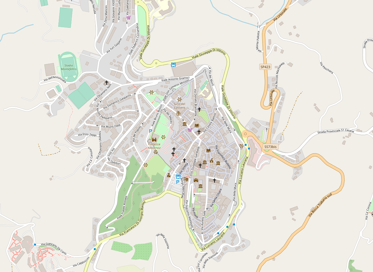 Mappa offline di Urbino città